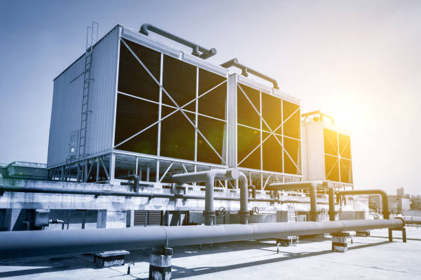 Sets of cooling towers in data center building. Istockphoto 912838066 612x612 2